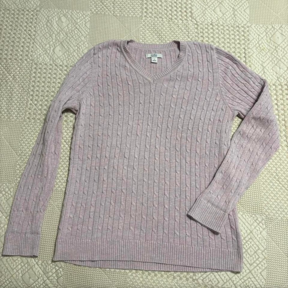 Croft & Barrow lavender cable knit sweater, small